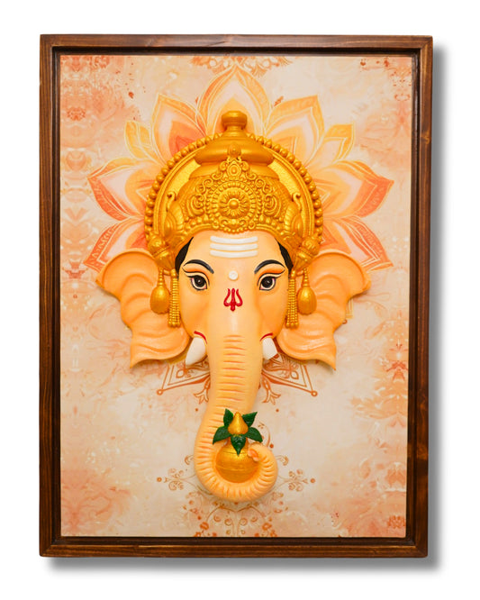 Premium Ganesha Wall Art Luxury 3D Spiritual Wall Décor Frame