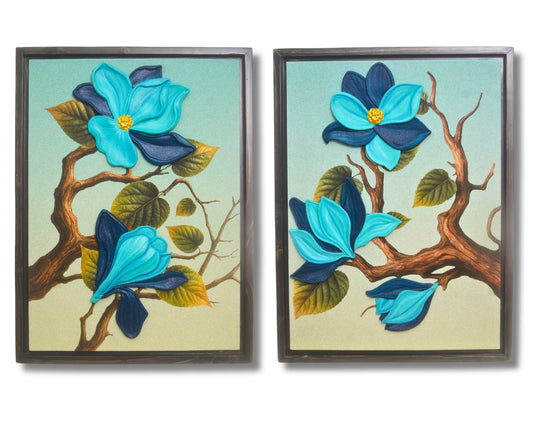 3D Floral Wall Art (Set of 2)