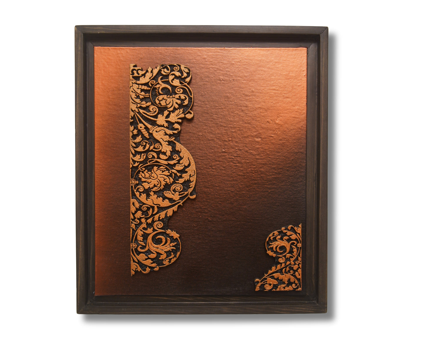 Ornate Harmony: Triptych in Copper and Ebony