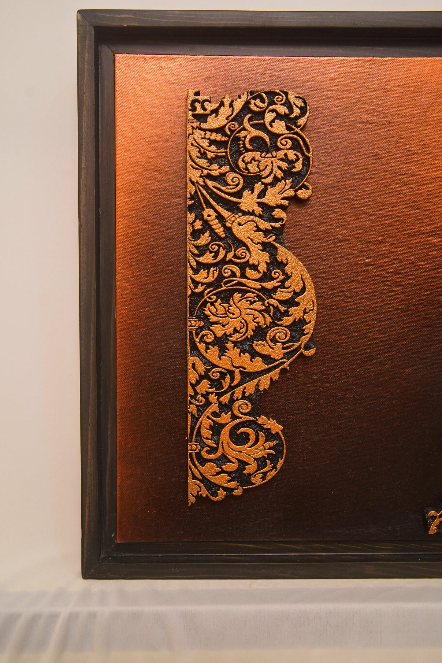 Ornate Harmony: Triptych in Copper and Ebony