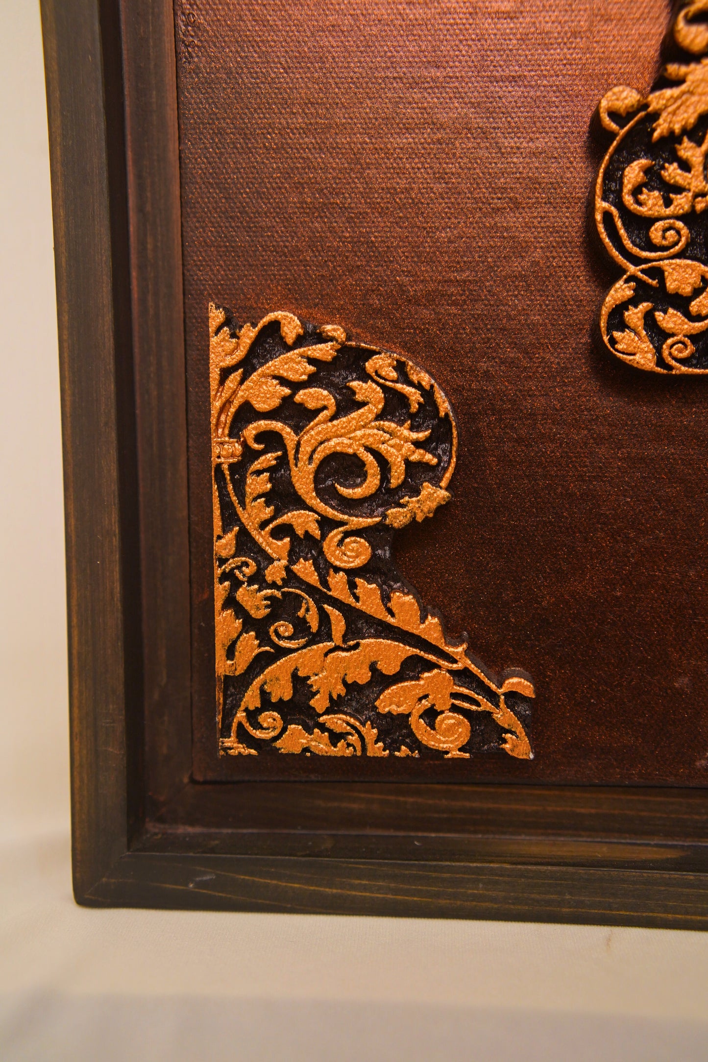 Ornate Harmony: Triptych in Copper and Ebony