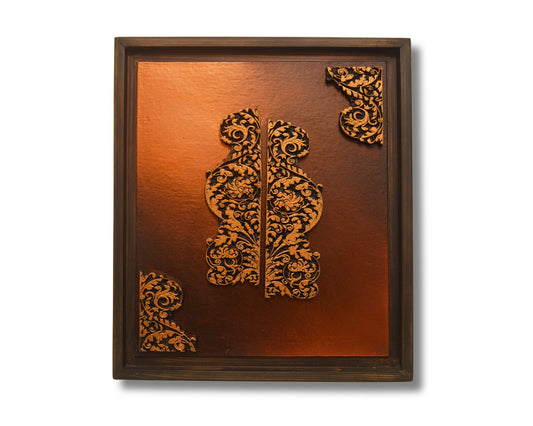 Ornate Harmony: Triptych in Copper and Ebony