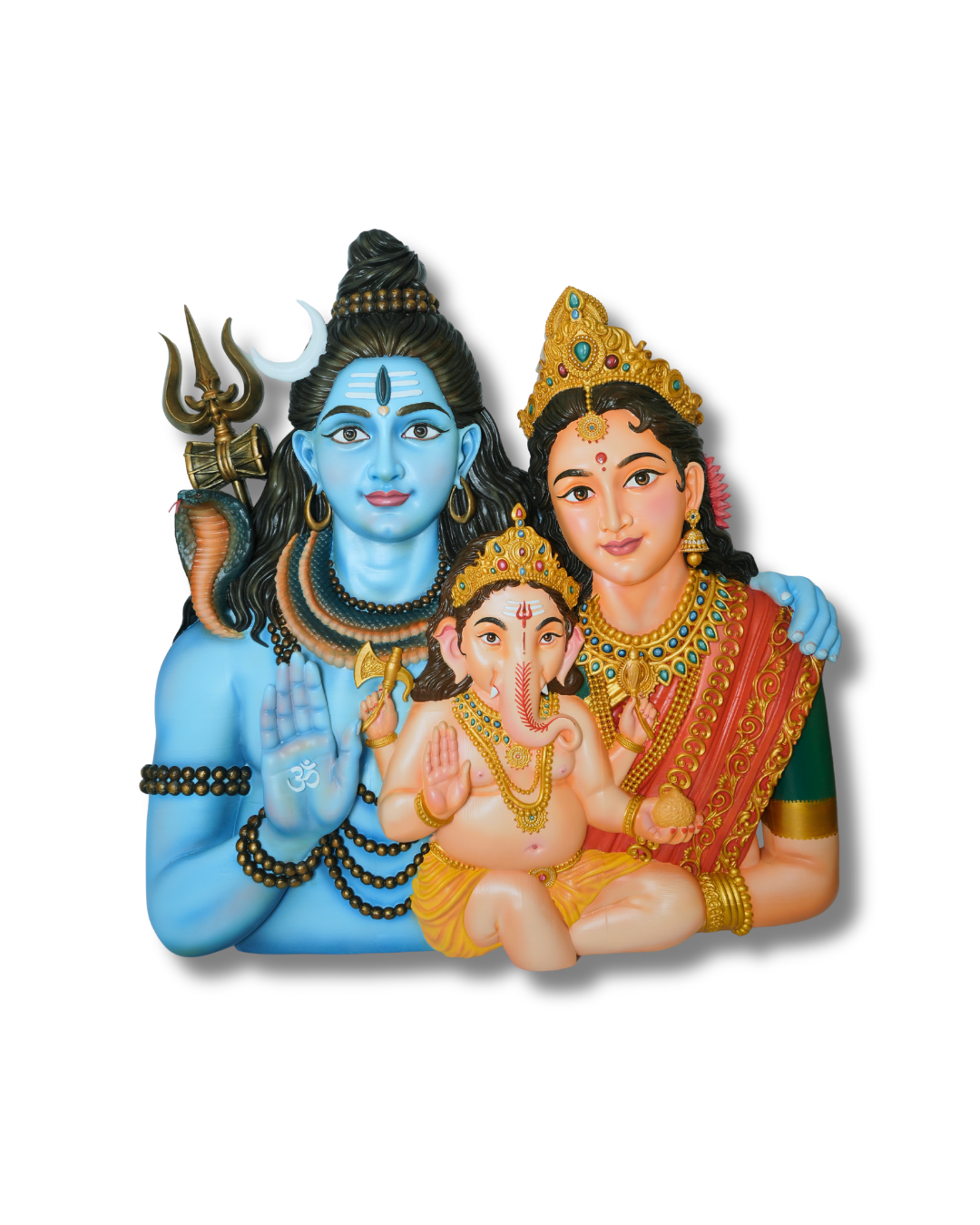 Shiva, Parvati & Ganesha 3D Wall Art
