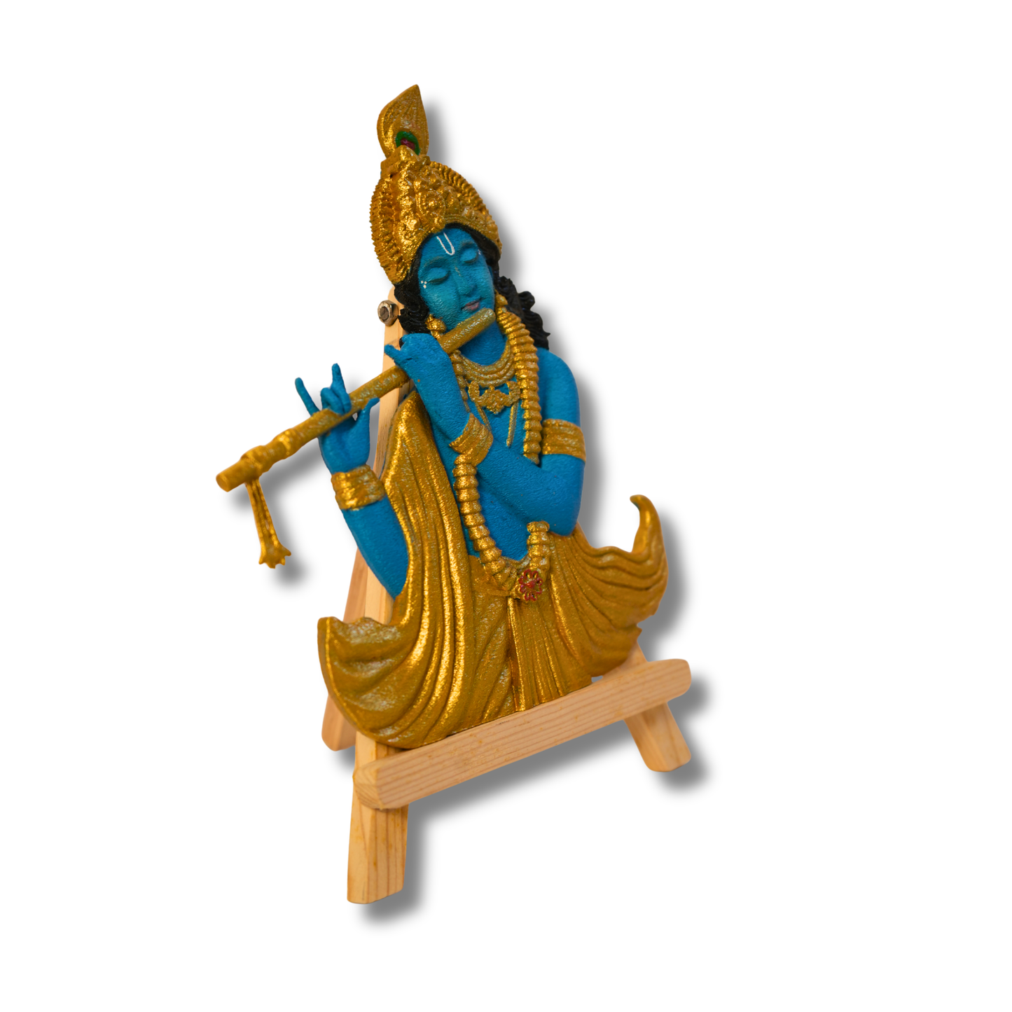 Lord Krishna 3D Wall Art in Royal Gold & Blue