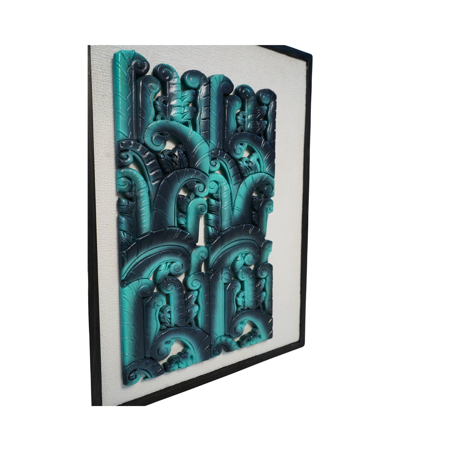 Royal Teal Symphony – 3D Twin Panel Art