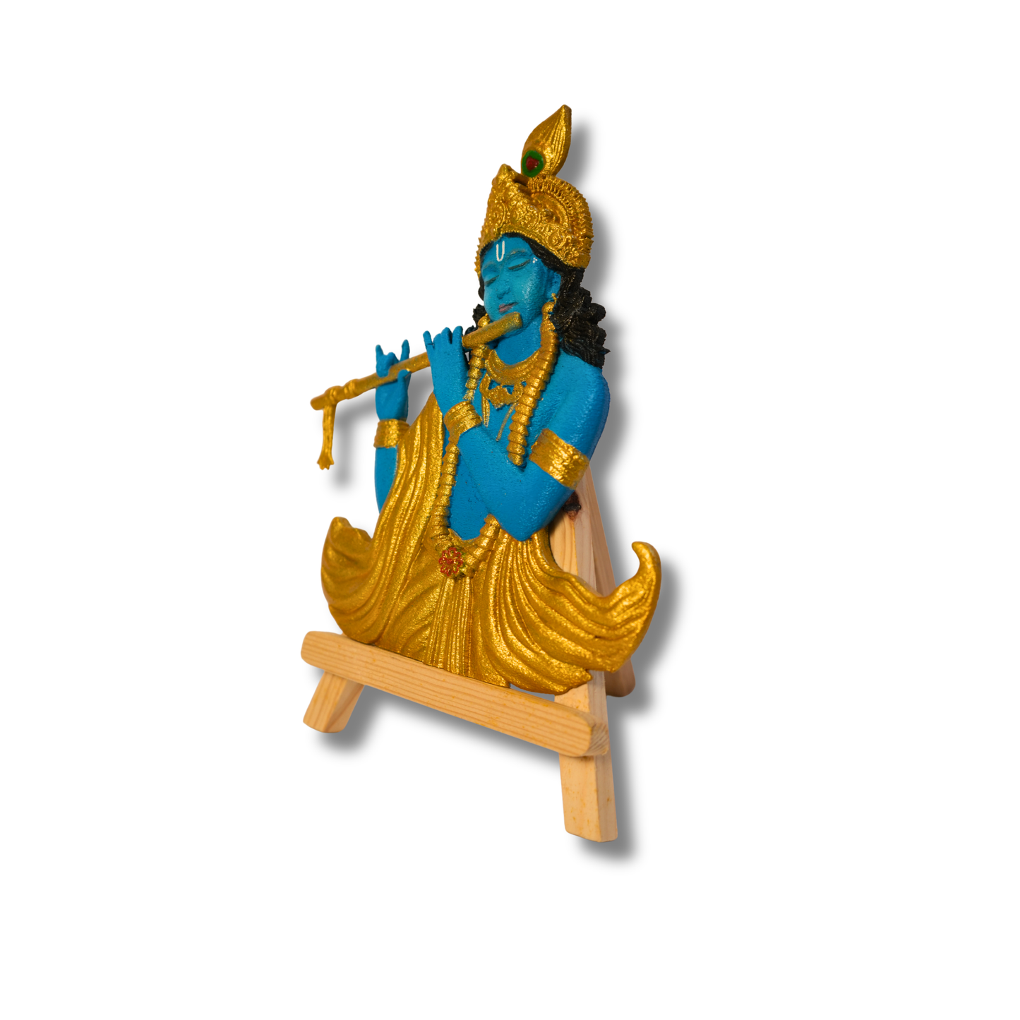 Lord Krishna 3D Wall Art in Royal Gold & Blue
