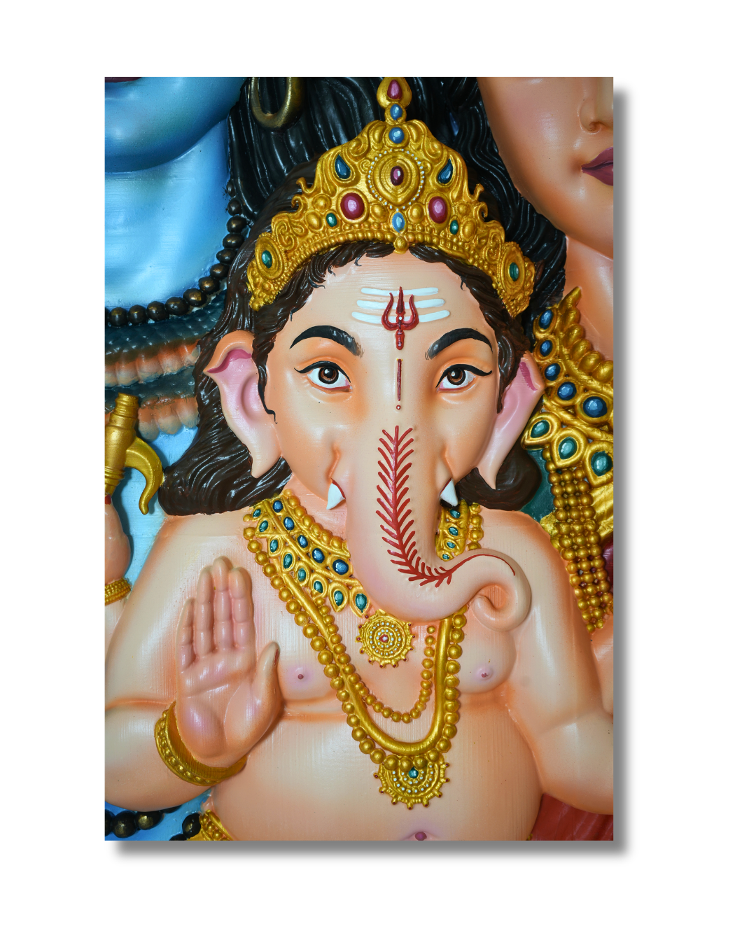 Shiva, Parvati & Ganesha 3D Wall Art