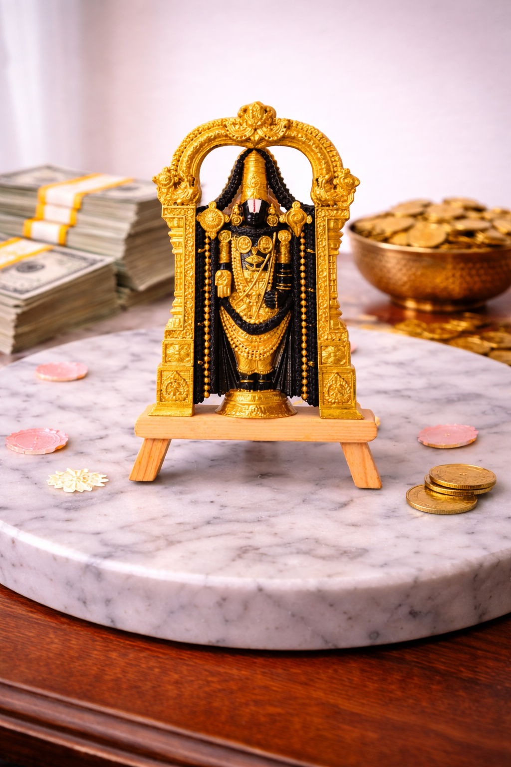 Lord Venkateshwara 3D Wall Art in Royal Gold Finish