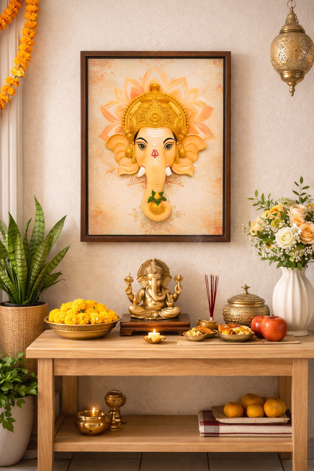 Premium Ganesha Wall Art Luxury 3D Spiritual Wall Décor Frame
