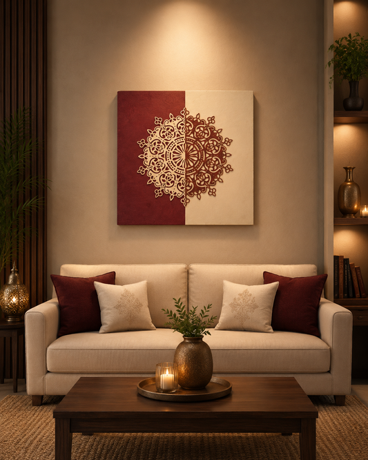 Dual Harmony Mandala Wall Art