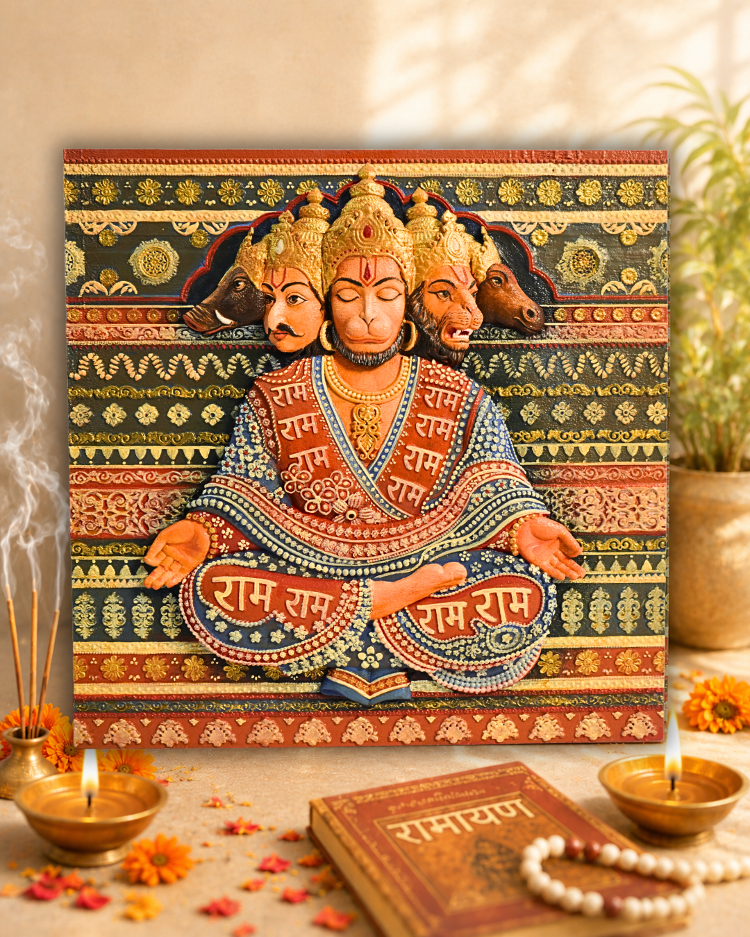 Premium Panchamukhi Hanuman Spiritual Masterpiece